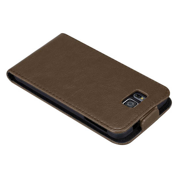 Cadorabo Hoesje geschikt voor Samsung Galaxy ALPHA in KOFFIE BRUIN - Beschermhoes Flip Case Cover magnetische sluiting