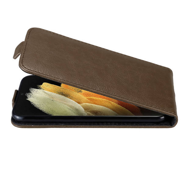Cadorabo Hoesje geschikt voor Samsung Galaxy S22 ULTRA in KOFFIE BRUIN - Beschermhoes Flip Case Cover magnetische