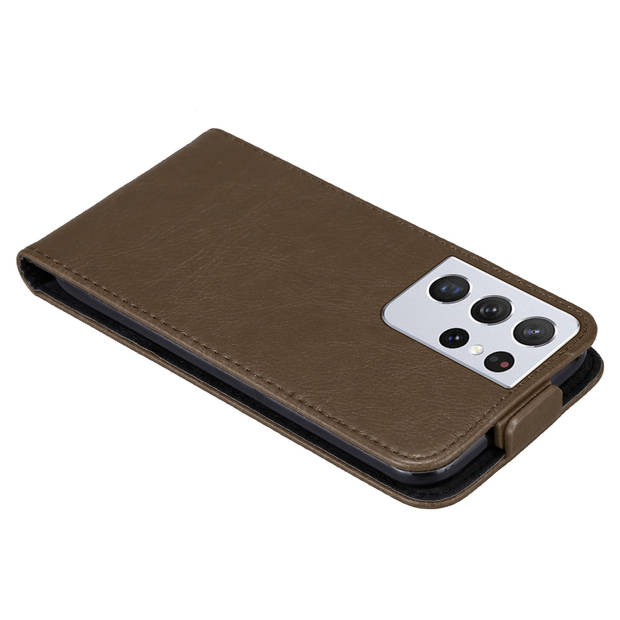 Cadorabo Hoesje geschikt voor Samsung Galaxy S22 ULTRA in KOFFIE BRUIN - Beschermhoes Flip Case Cover magnetische