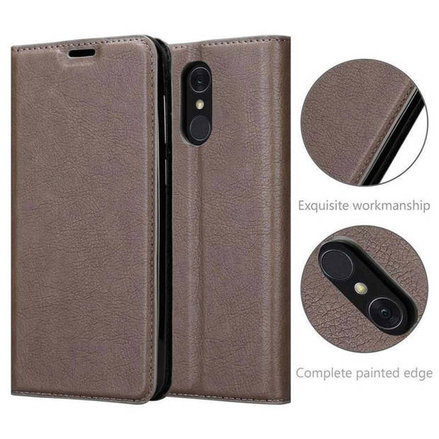 Cadorabo Hoesje geschikt voor LG Q7 / Q7a / Q7+ in KOFFIE BRUIN - Beschermhoes Case magnetische sluiting Cover