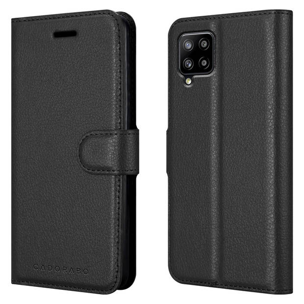 Cadorabo Hoesje geschikt voor Samsung Galaxy A42 4G in PHANTOM ZWART - Beschermhoes Cover magnetische sluiting Case