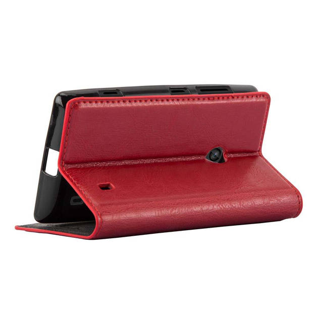 Cadorabo Hoesje geschikt voor Nokia Lumia 520 / 521 in APPEL ROOD - Beschermhoes Case magnetische sluiting Cover