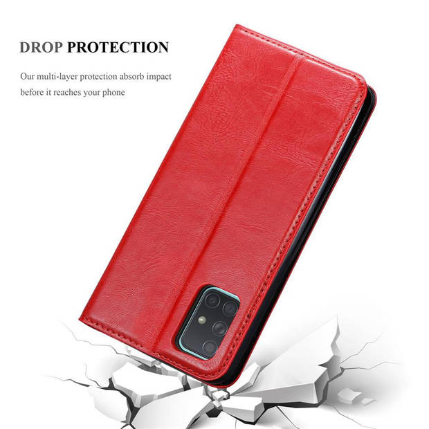 Cadorabo Hoesje geschikt voor Samsung Galaxy A71 5G in APPEL ROOD - Beschermhoes Case magnetische sluiting Cover