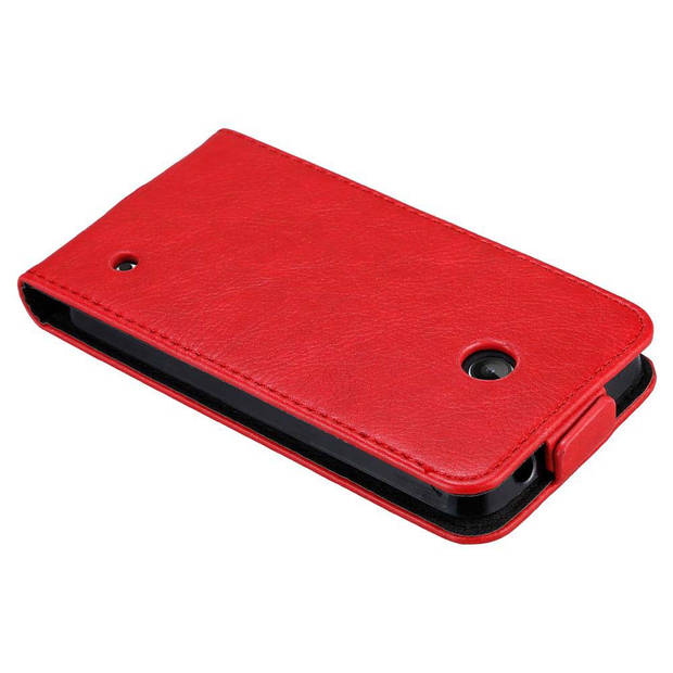 Cadorabo Hoesje geschikt voor Nokia Lumia 630 / 635 in APPEL ROOD - Beschermhoes Flip Case Cover magnetische sluiting