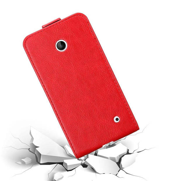 Cadorabo Hoesje geschikt voor Nokia Lumia 630 / 635 in APPEL ROOD - Beschermhoes Flip Case Cover magnetische sluiting