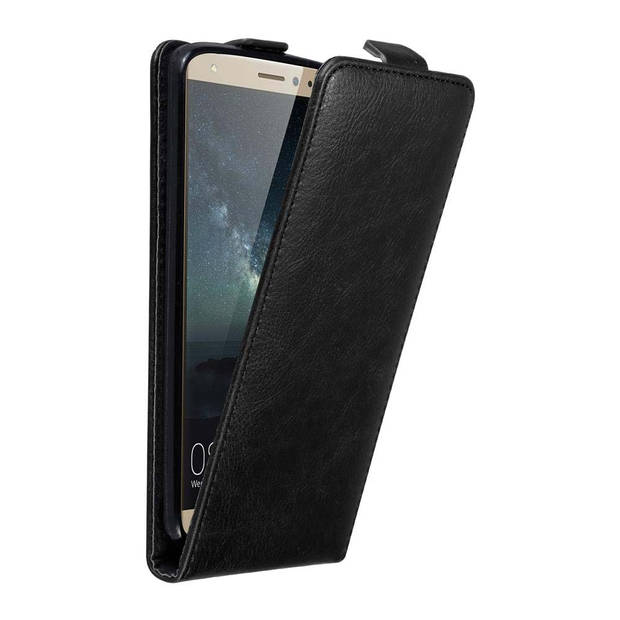 Cadorabo Hoesje geschikt voor Huawei MATE S in ZWARTE NACHT - Beschermhoes Flip Case Cover magnetische sluiting