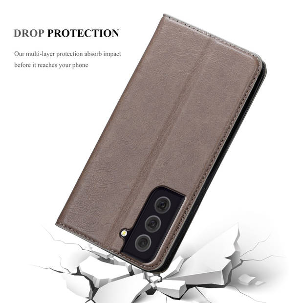 Cadorabo Hoesje geschikt voor Samsung Galaxy S22 in KOFFIE BRUIN - Beschermhoes Case magnetische sluiting Cover