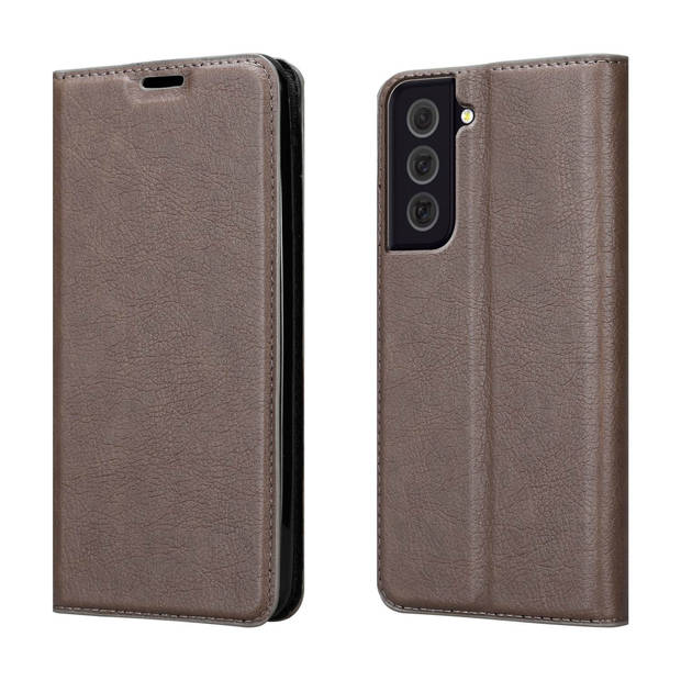 Cadorabo Hoesje geschikt voor Samsung Galaxy S22 PLUS in KOFFIE BRUIN - Beschermhoes Case magnetische sluiting Cover