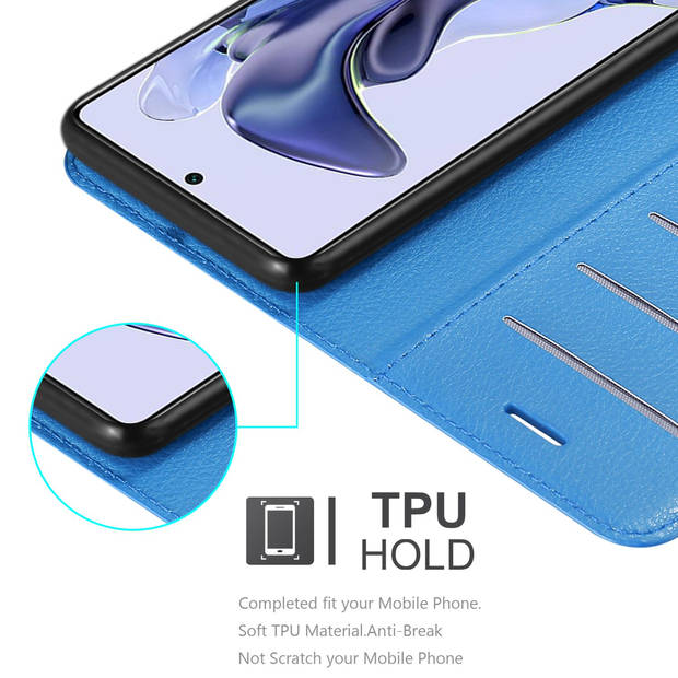 Cadorabo Hoesje geschikt voor Xiaomi 11T / 11T PRO in PASTEL BLAUW - Beschermhoes Cover magnetische sluiting Case