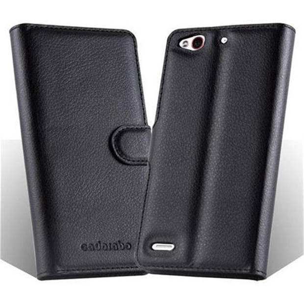 Cadorabo Hoesje geschikt voor Sony Xperia Z3 COMPACT in PHANTOM ZWART - Beschermhoes Cover magnetische sluiting Case
