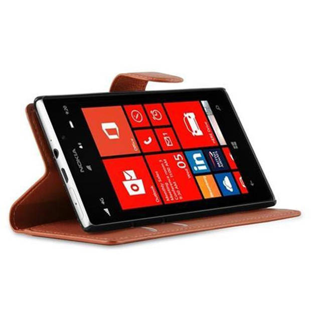 Cadorabo Hoesje geschikt voor Nokia Lumia 925 in CHOCOLADE BRUIN - Beschermhoes Cover magnetische sluiting Case