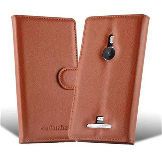 Cadorabo Hoesje geschikt voor Nokia Lumia 925 in CHOCOLADE BRUIN - Beschermhoes Cover magnetische sluiting Case