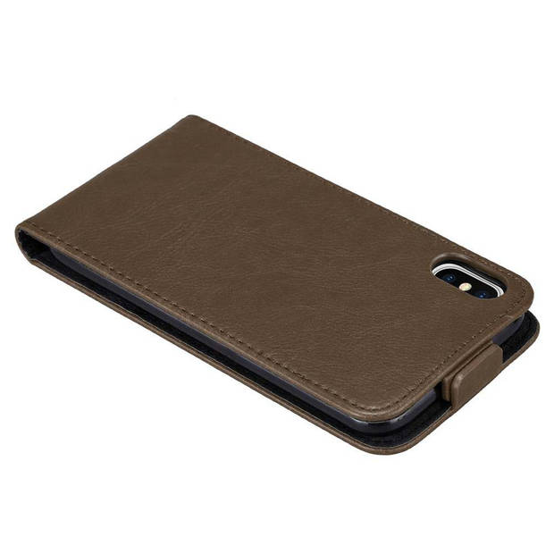 Cadorabo Hoesje geschikt voor Apple iPhone XS MAX in KOFFIE BRUIN - Beschermhoes Flip Case Cover magnetische sluiting