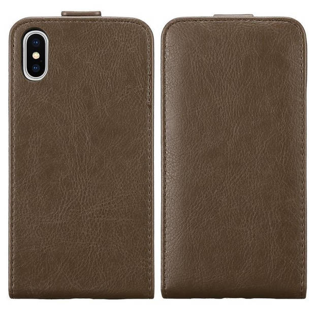 Cadorabo Hoesje geschikt voor Apple iPhone XS MAX in KOFFIE BRUIN - Beschermhoes Flip Case Cover magnetische sluiting