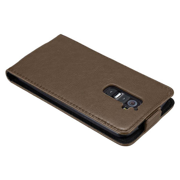 Cadorabo Hoesje geschikt voor LG G2 in KOFFIE BRUIN - Beschermhoes Flip Case Cover magnetische sluiting