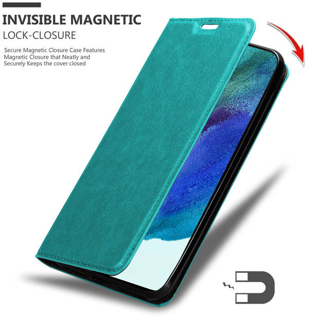 Cadorabo Hoesje geschikt voor Samsung Galaxy S22 PLUS in BENZINE TURKOOIS - Beschermhoes Case magnetische sluiting Cover