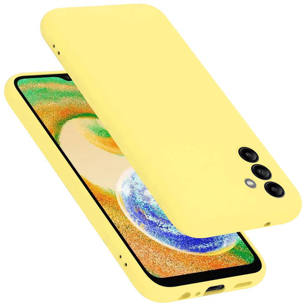 Cadorabo Hoesje geschikt voor Samsung Galaxy A04s Case in LIQUID GEEL - Beschermhoes TPU silicone Cover