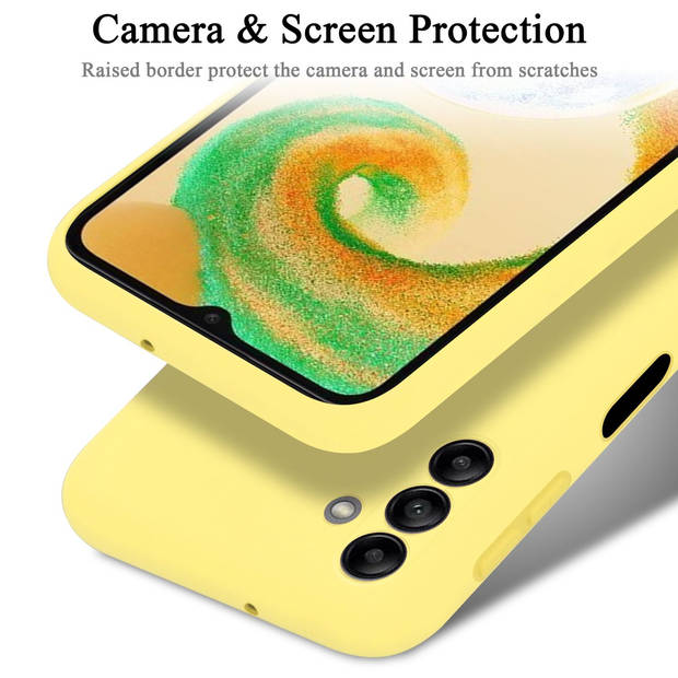 Cadorabo Hoesje geschikt voor Samsung Galaxy A04s Case in LIQUID GEEL - Beschermhoes TPU silicone Cover