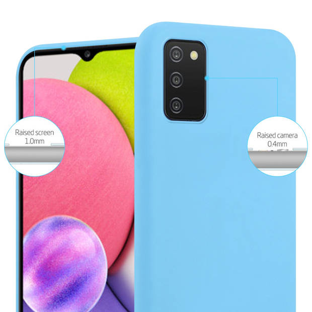 Cadorabo Hoesje geschikt voor Samsung Galaxy A03s in CANDY BLAUW - Beschermhoes TPU silicone Case Cover