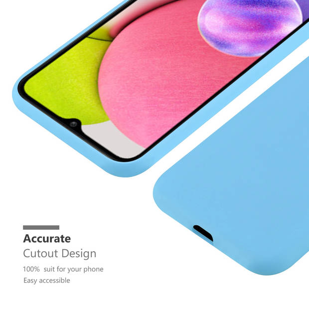 Cadorabo Hoesje geschikt voor Samsung Galaxy A03s in CANDY BLAUW - Beschermhoes TPU silicone Case Cover