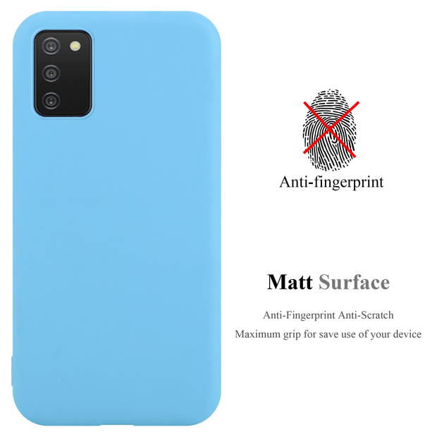 Cadorabo Hoesje geschikt voor Samsung Galaxy A03s in CANDY BLAUW - Beschermhoes TPU silicone Case Cover