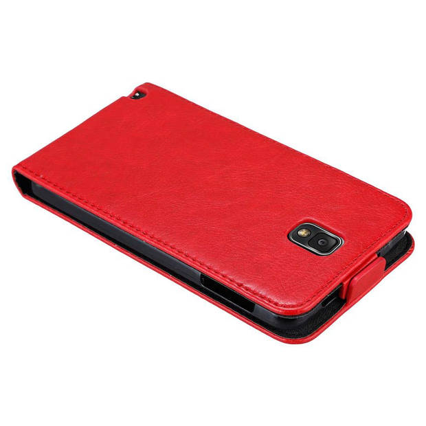 Cadorabo Hoesje geschikt voor Samsung Galaxy NOTE 3 in APPEL ROOD - Beschermhoes Flip Case Cover magnetische sluiting