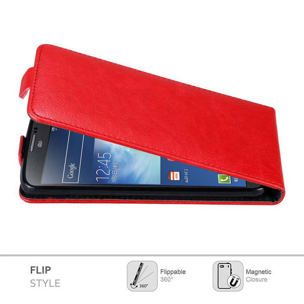 Cadorabo Hoesje geschikt voor Samsung Galaxy NOTE 3 in APPEL ROOD - Beschermhoes Flip Case Cover magnetische sluiting
