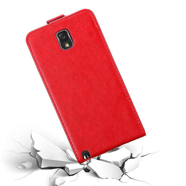 Cadorabo Hoesje geschikt voor Samsung Galaxy NOTE 3 in APPEL ROOD - Beschermhoes Flip Case Cover magnetische sluiting