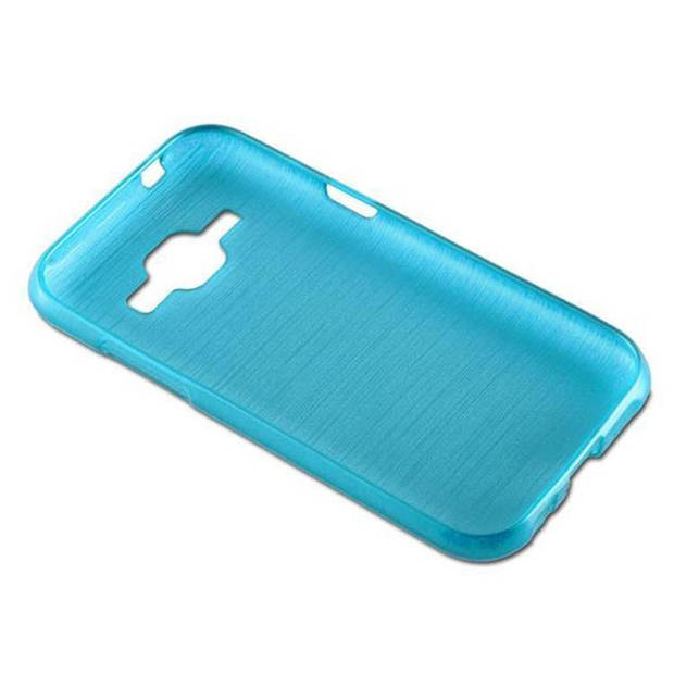 Cadorabo Hoesje geschikt voor Samsung Galaxy J1 2015 in TURKOOIS - Beschermhoes TPU silicone Case Cover Brushed