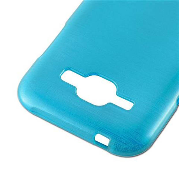 Cadorabo Hoesje geschikt voor Samsung Galaxy J1 2015 in TURKOOIS - Beschermhoes TPU silicone Case Cover Brushed