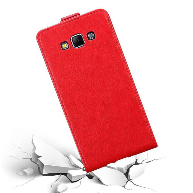 Cadorabo Hoesje geschikt voor Samsung Galaxy A7 2015 in APPEL ROOD - Beschermhoes Flip Case Cover magnetische sluiting