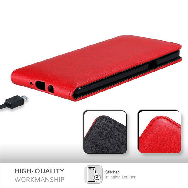 Cadorabo Hoesje geschikt voor Samsung Galaxy A7 2015 in APPEL ROOD - Beschermhoes Flip Case Cover magnetische sluiting