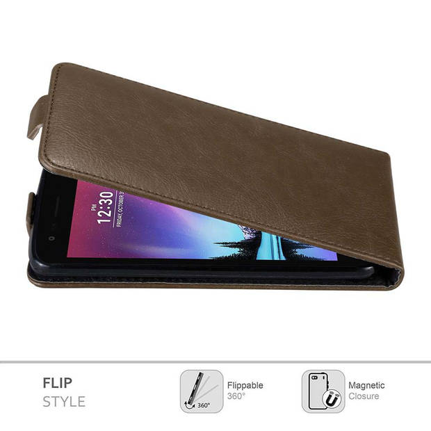 Cadorabo Hoesje geschikt voor LG K4 2017 in KOFFIE BRUIN - Beschermhoes Flip Case Cover magnetische sluiting