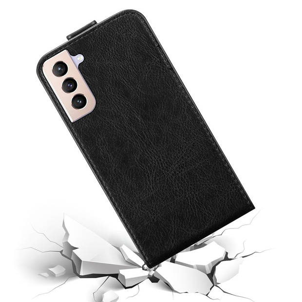 Cadorabo Hoesje geschikt voor Samsung Galaxy S21 PLUS in ZWARTE NACHT - Beschermhoes Flip Case Cover magnetische