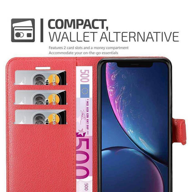 Cadorabo Hoesje geschikt voor Apple iPhone 11 PRO MAX in KARMIJN ROOD - Beschermhoes Cover magnetische sluiting Case