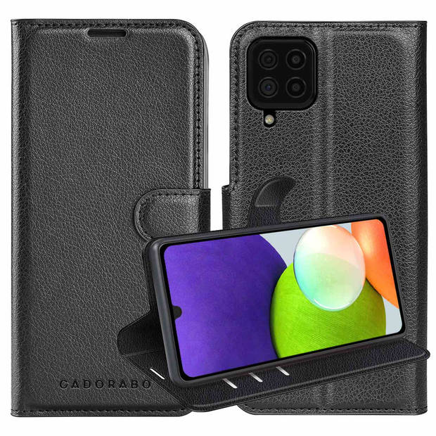 Cadorabo Hoesje geschikt voor Samsung Galaxy A22 4G / M22 / M32 4G in PHANTOM ZWART - Beschermhoes Cover magnetische