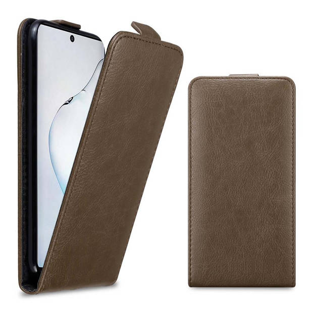 Cadorabo Hoesje geschikt voor Samsung Galaxy NOTE 10 in KOFFIE BRUIN - Beschermhoes Flip Case Cover magnetische sluiting