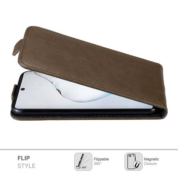 Cadorabo Hoesje geschikt voor Samsung Galaxy NOTE 10 in KOFFIE BRUIN - Beschermhoes Flip Case Cover magnetische sluiting