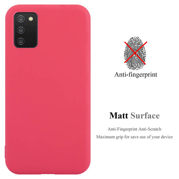 Cadorabo Hoesje geschikt voor Samsung Galaxy A03s in CANDY ROOD - Beschermhoes TPU silicone Case Cover