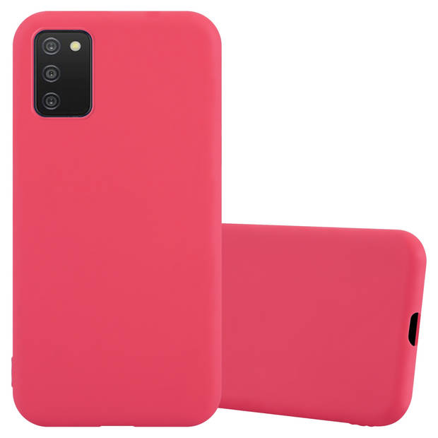 Cadorabo Hoesje geschikt voor Samsung Galaxy A03s in CANDY ROOD - Beschermhoes TPU silicone Case Cover