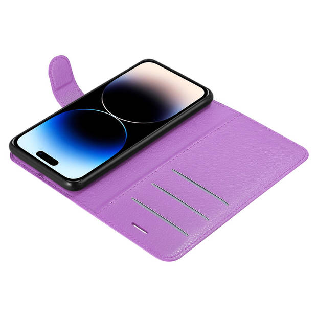 Cadorabo Hoesje geschikt voor Apple iPhone 14 PRO in MANGAAN PAARS - Beschermhoes Cover magnetische sluiting Case