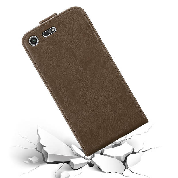 Cadorabo Hoesje geschikt voor Sony Xperia XZ PREMIUM in KOFFIE BRUIN - Beschermhoes Flip Case Cover magnetische sluiting