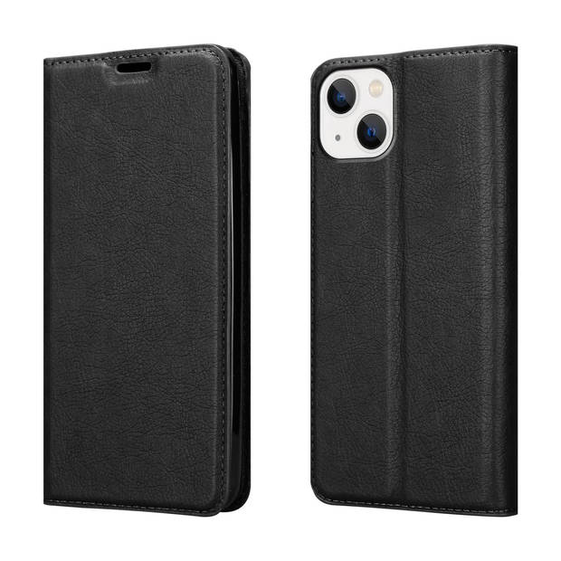 Cadorabo Hoesje geschikt voor Apple iPhone 14 PLUS in ZWARTE NACHT - Beschermhoes Case magnetische sluiting Cover