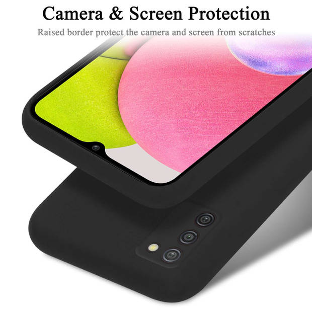 Cadorabo Hoesje geschikt voor Samsung Galaxy A03s Case in LIQUID ZWART - Beschermhoes TPU silicone Cover