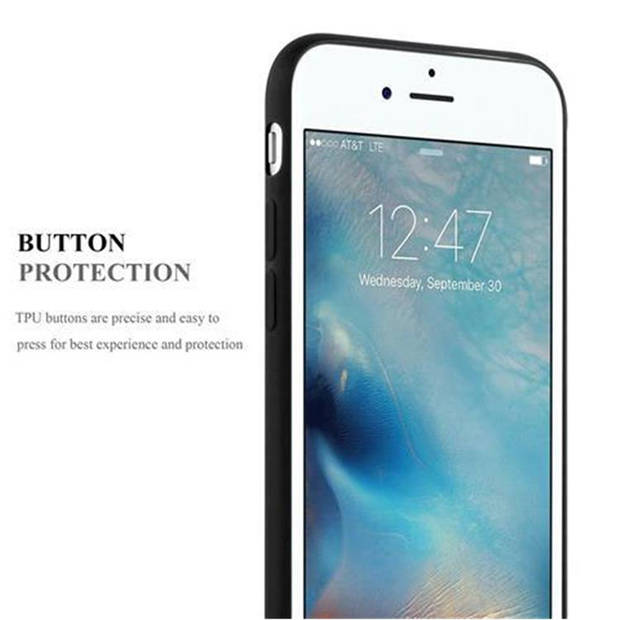 Cadorabo Hoesje geschikt voor Apple iPhone 7 / 7S / 8 / SE 2020 in CANDY ZWART - Beschermhoes TPU silicone Case Cover