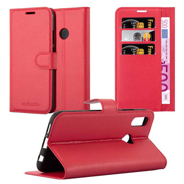 Cadorabo Hoesje geschikt voor Huawei P20 LITE 2018 / NOVA 3E in KARMIJN ROOD - Beschermhoes Cover magnetische sluiting