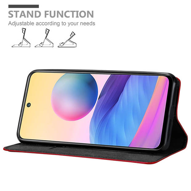 Cadorabo Hoesje geschikt voor Xiaomi RedMi NOTE 10 5G / POCO M3 PRO 5G in APPEL ROOD - Beschermhoes Case magnetische