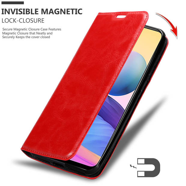 Cadorabo Hoesje geschikt voor Xiaomi RedMi NOTE 10 5G / POCO M3 PRO 5G in APPEL ROOD - Beschermhoes Case magnetische