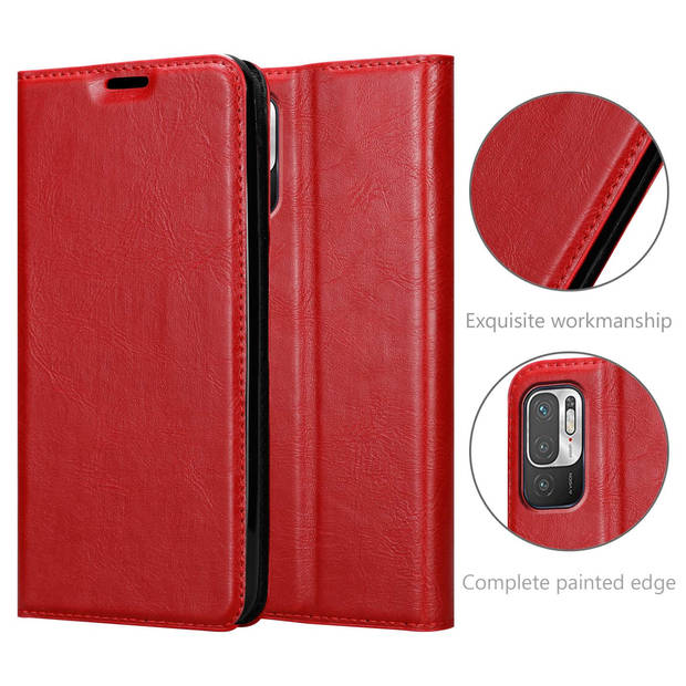 Cadorabo Hoesje geschikt voor Xiaomi RedMi NOTE 10 5G / POCO M3 PRO 5G in APPEL ROOD - Beschermhoes Case magnetische