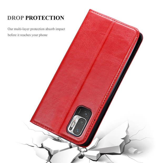 Cadorabo Hoesje geschikt voor Xiaomi RedMi NOTE 10 5G / POCO M3 PRO 5G in APPEL ROOD - Beschermhoes Case magnetische